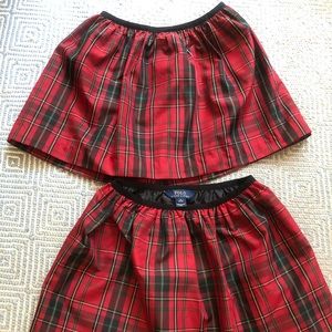 Christmas plaid taffeta Polo skirts